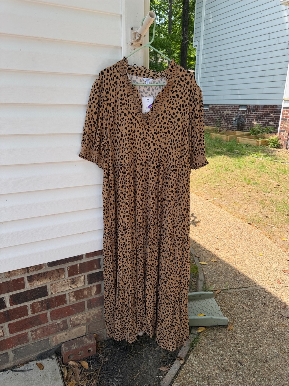 crown & ivy Brown Leopard-Print Maxi Dress
